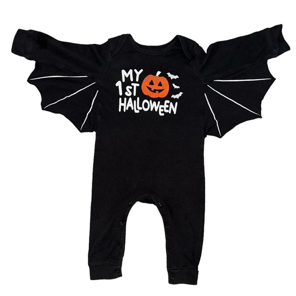 My 1st Halloween Black Bat Pajamas Size 18 Months - Picture 1 of 3